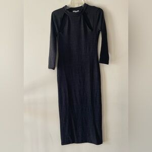 Black Cutout Knit Zara Bodycon Maxi Sweater Dress